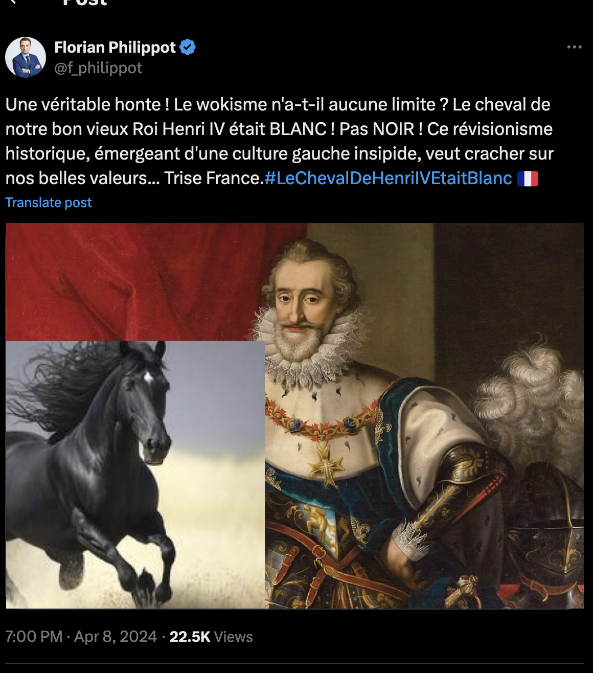 Henri 4 et son  avec un tweet